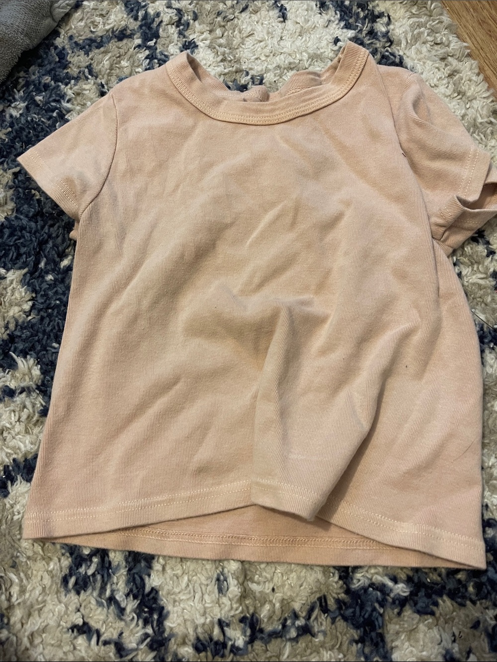 Brandy Melville Pale Pink Ribbed Crewneck Tee